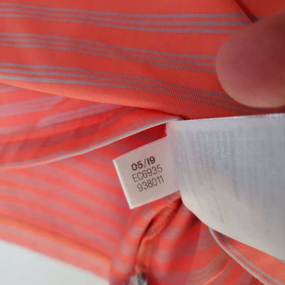 Adidas Ultimate 2.0 2-color stripe polo in Hi-Res Coral, Gray - Picture 5 of 6